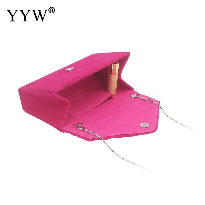 Plush Envelope Clutch Bag Luxury Square Satin Party Handbags for Women Wedding Shoulder Messenger Bags with Chain Evening Purse