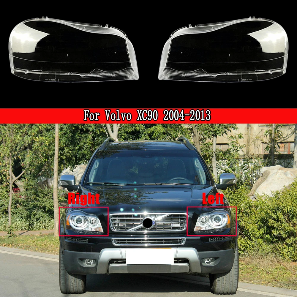 

For Volvo XC90 2004 - 2013 Front Headlamp Cover Transparent Headlight Shell Lens Plexiglass Replace Original Lampshade