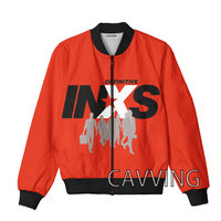 CAVVING 3D Printed  INXS ROCK  Zipper Bomber Jackets Men Overcoat Mens Coat Zip Up Jackets for Women/Men