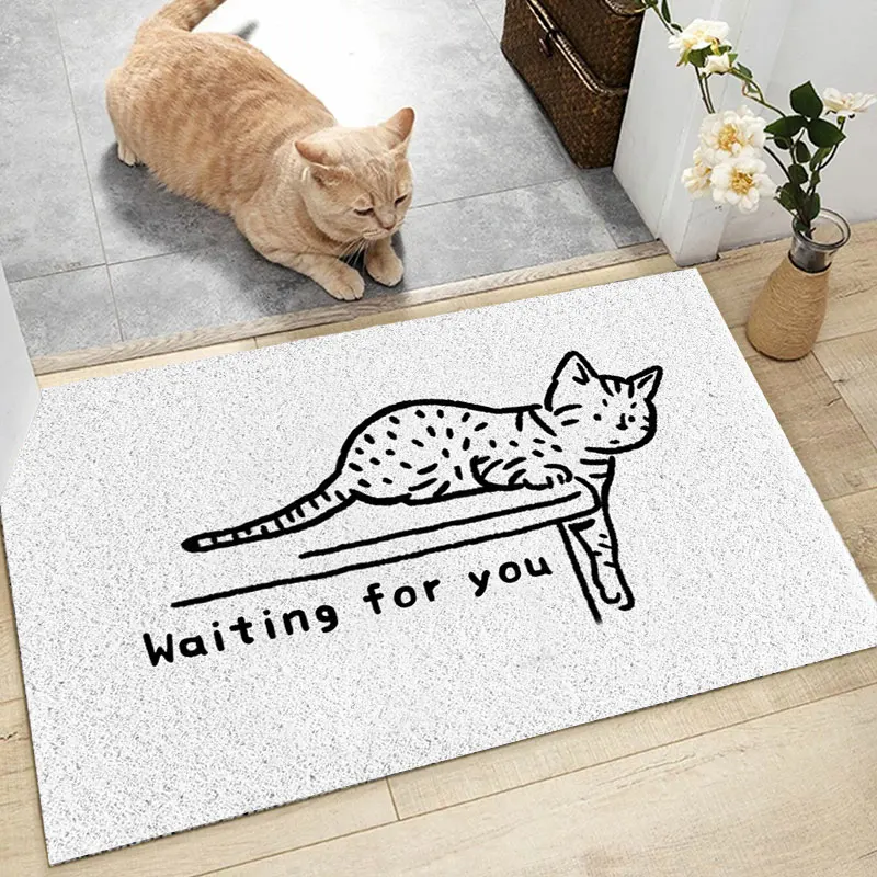 

PVC Silk Loop Mats Customize Cute Mordern Non-Slip Indoor Hallway Entrance Living Room Bath Doormats Decorate Freely Cuttable