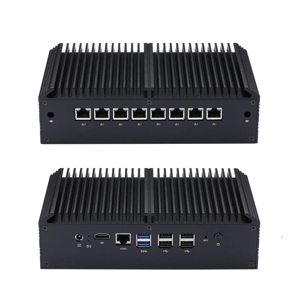 

Free Shipping Qotom x86 Mini Computer Router with 8 Gigabit Lan, Core I3 I5 I7 Gateway Home Router,Q300GE Fanless