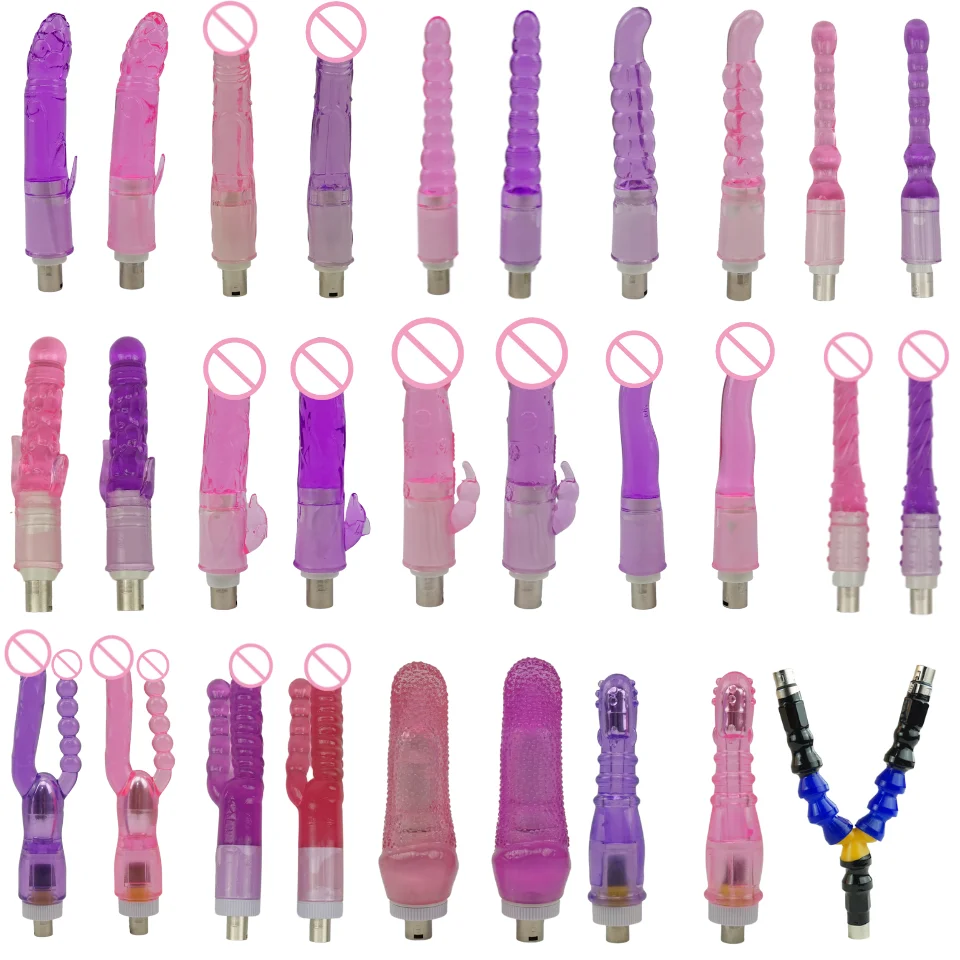 ROUGH BEAST 3XLR Sex Machine Attachements for Women 15 Types Love Machine Product Including Double/BIG Dildo and Extension Tube