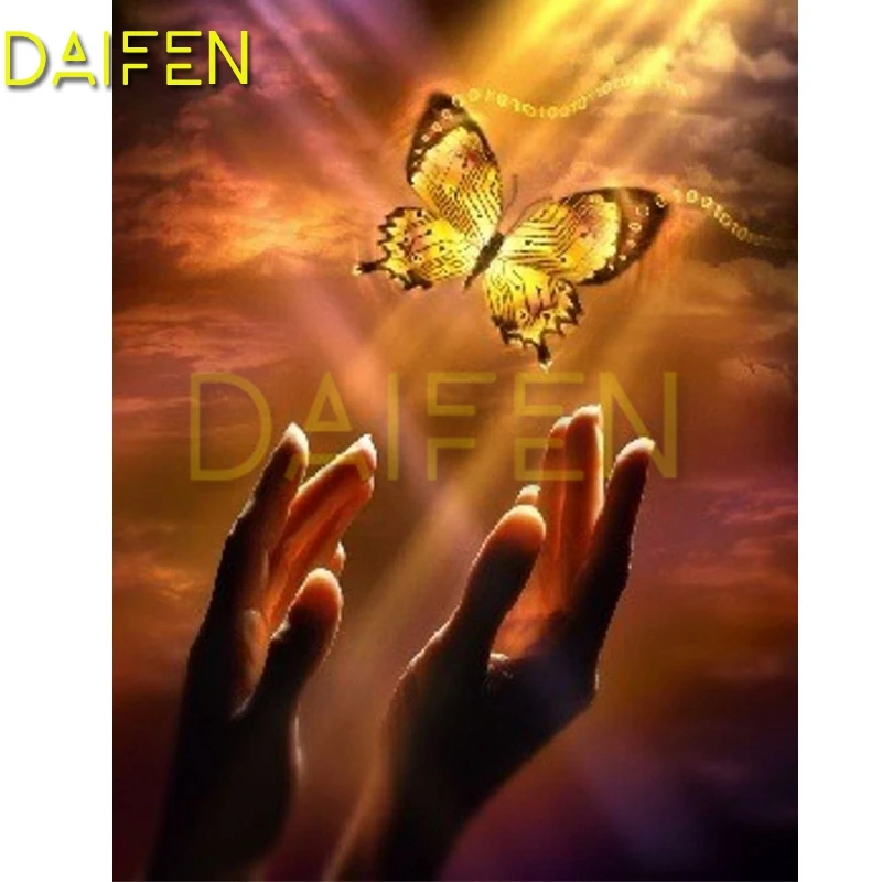 Full Square Diamond embroidery pair of hands 5D DIY Diamond painting Cross stitch sunlight Full Round Diamond mosaic butterfly