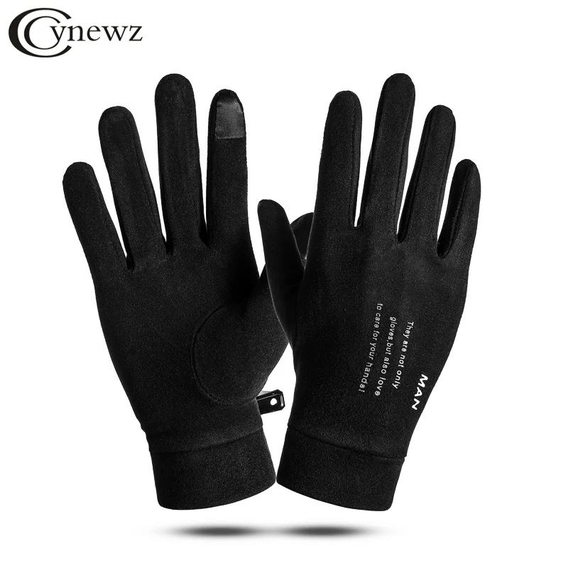 Gants en laine de lapin pour hommes, doux, élastique, écran tactile, doigt complet, chaud, cyclisme, conduite, Business, hiver