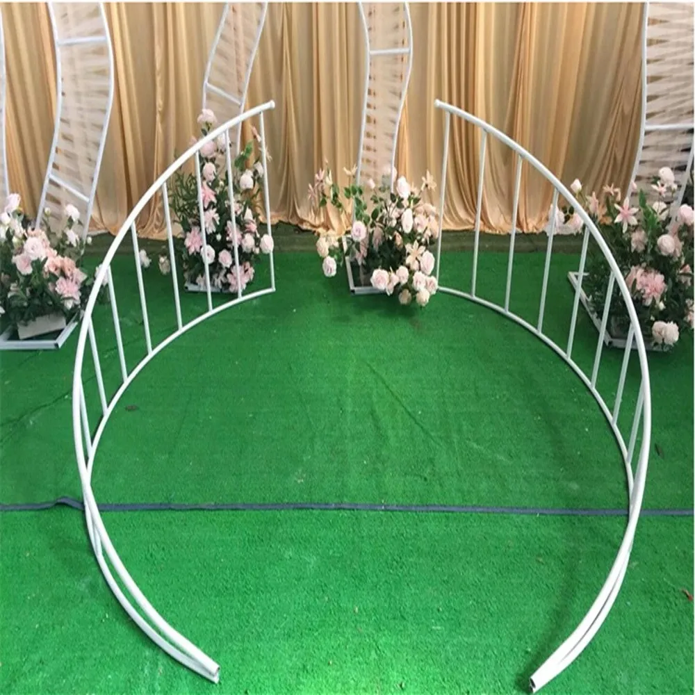 New Iron Curved Fence Wedding Stage Center Position Decoration Wrought Iron Fence Party Road lead Flower Decoration