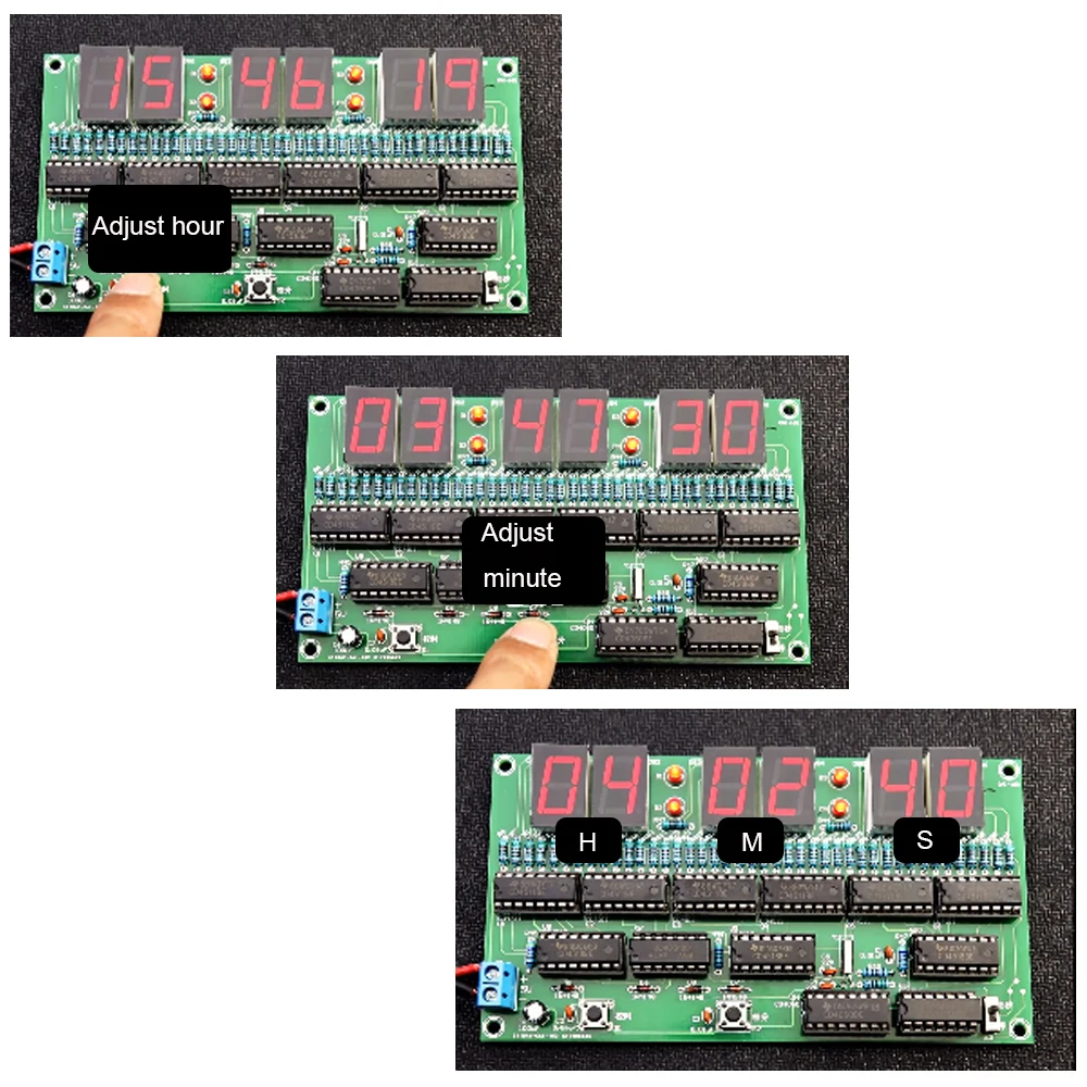 DIY zestaw z zegarem elektronicznym 6 bitów obwód cyfrowy zegar zestaw do produkcji umiejętności konkurs materiały szkoleniowe dla dorosłych