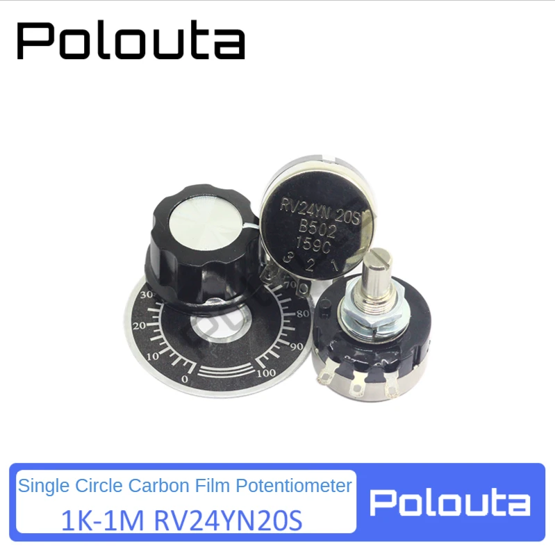 1 Pcs Single Lap Synthetic Carbon Film Potentiometer Knobs Super Potentiometers RV24YN20SB101-RV24YN20SB504 1K-500K/100-500R/1M
