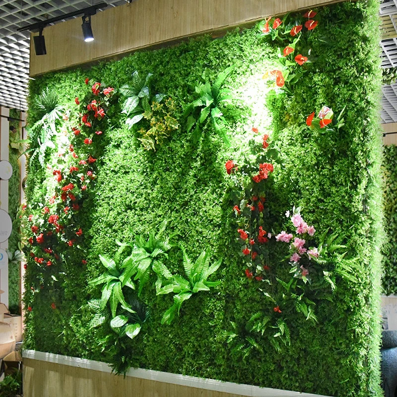 

Artificial Plant Wall Simulation Flower Wall Green Plastic Lawn Eucalyptus Lawn Custom DIY Wedding Landscape Wall Decoration