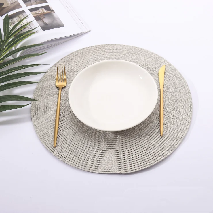 4pcs PP Dining Table Mat Woven Placemat Pad Heat Resistant Bowls Coffee Cups Coaster Tableware Mat For Home Kitchen Party Supply