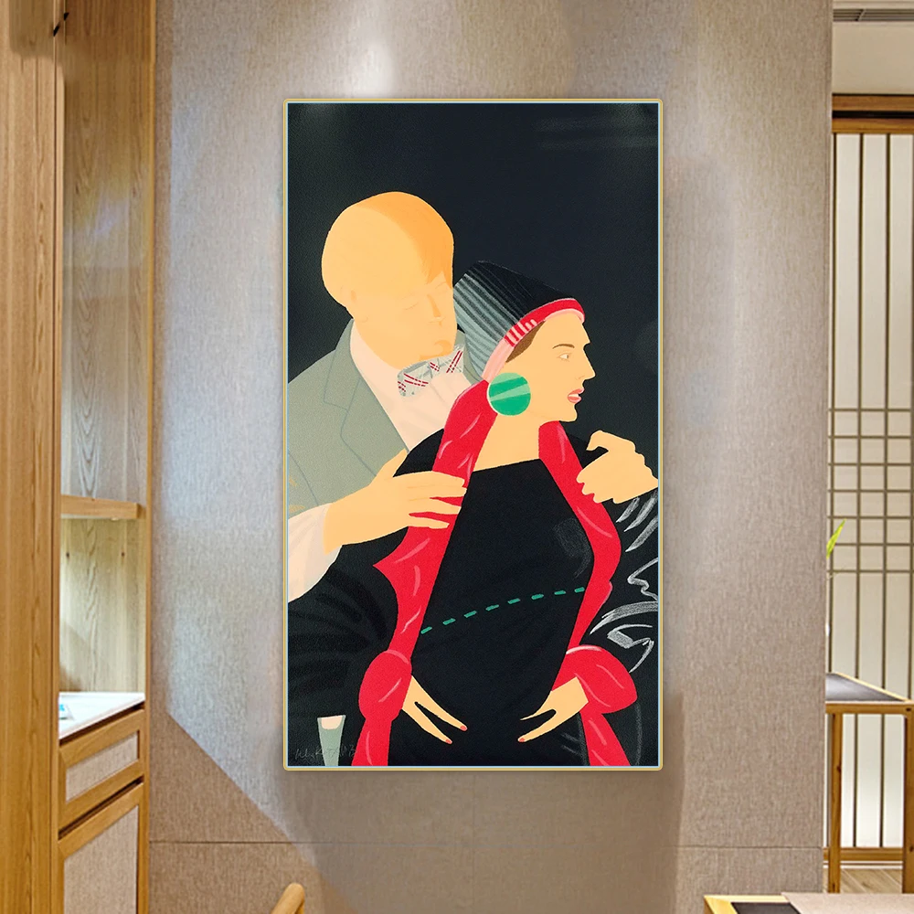 Alex Katz "Pas de Deux" - Pintura al Óleo sobre Lienzo, Obra de Arte Decorativa Estética, Póster para Colgar en la Pared, Decoración del Hogar