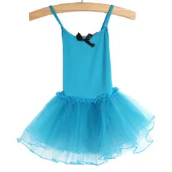 Leotardos vestido de Ballet de algodón para niñas, vestido de baile para niños, tutú de Ballet, espectáculo de cisne, Ropa de baile con honda