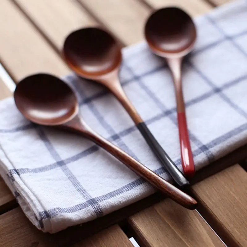 Japanese Style Nanmu Spoon Wooden Spoon Kitchen Cooking Utensil Tool Soup Teaspoon Catering Wood Spoon Kitchen Accessories