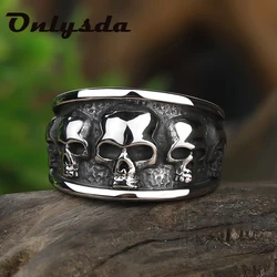 Free shipping Style Stainless Steel Gothic Accessories Lost Skull Ring Anel Masculino Punk Jewelry Boyfriend Gift OSR731