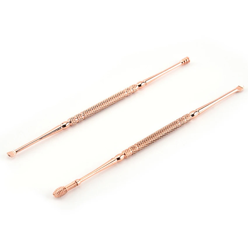 2PCS/Set Ear Pick Earwax Removal Kit Rose Gold Ear Cleansing Tool Set, Ear Curette Ear Wax Remover Tool with Storage Box