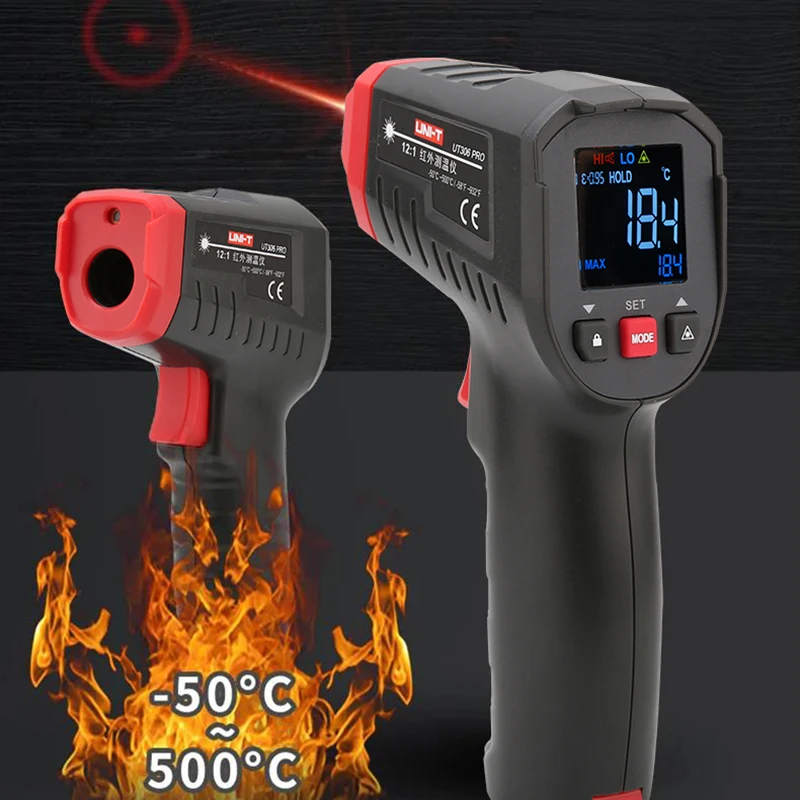 UNI-T UT306C Digital thermometer Infrared Thermometer contactless Laser Temperature Meter Gun -500-500