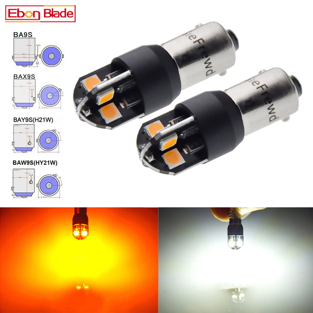 

2x H21W BAY9S BA9S T4W T11 BAX9S H6W BAW9S HY21W LED Car Auto Backup Reverse Light Turn Bulb Side Lamp White Amber 6V 12V 24V AC