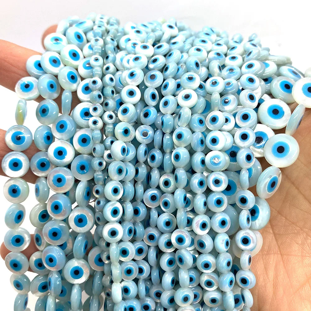 Natural Sea Shell Evil Eye Shell Beads Used for DIY Fashion Jewelry Making Necklace Bracelet Earring Accessories Size 4-10mm