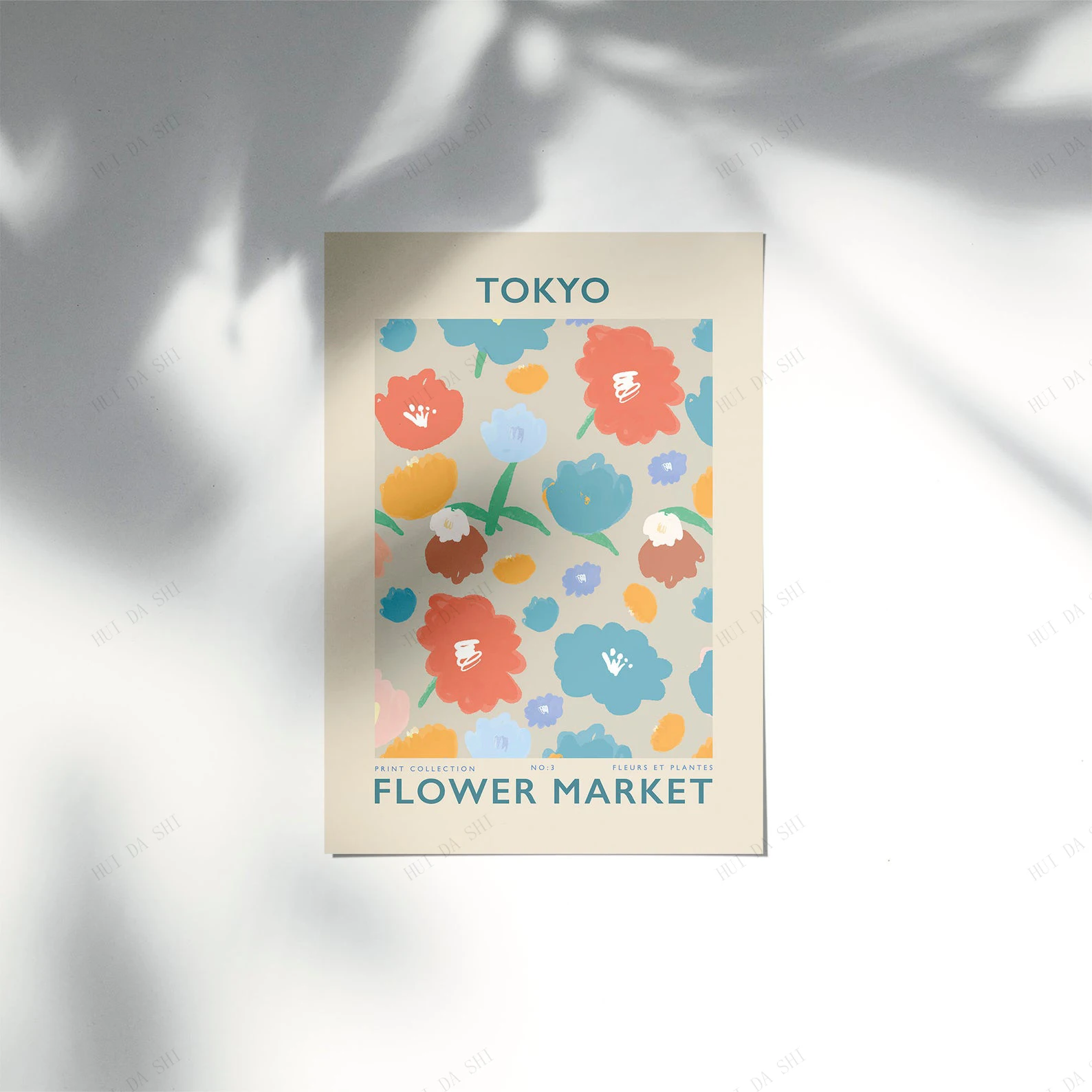 Home Decor Canvas Print Painting Flower Market Tokyo Poster - Floral Printable Wall Art - Instant Digital Download
