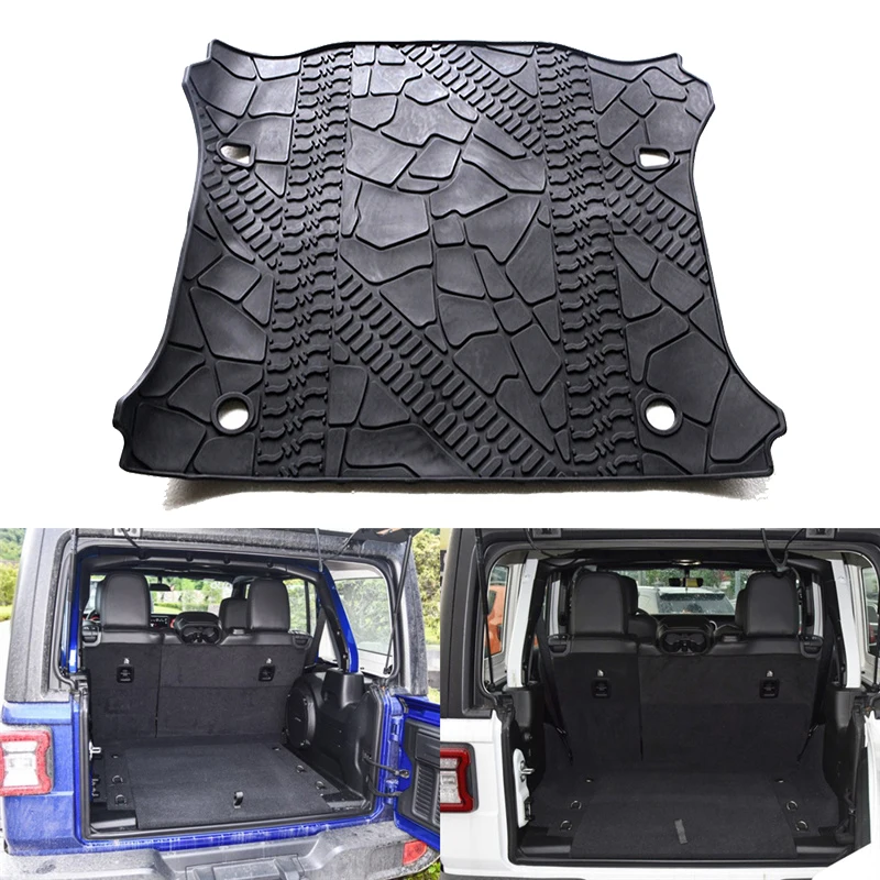 Car Trunk Mat with Subwoofer Rear Cargo Tray Storage Pads for Jeep Wrangler JK JL 2007-2017 2018 2019 2020 2021 Cargo Floor Mat