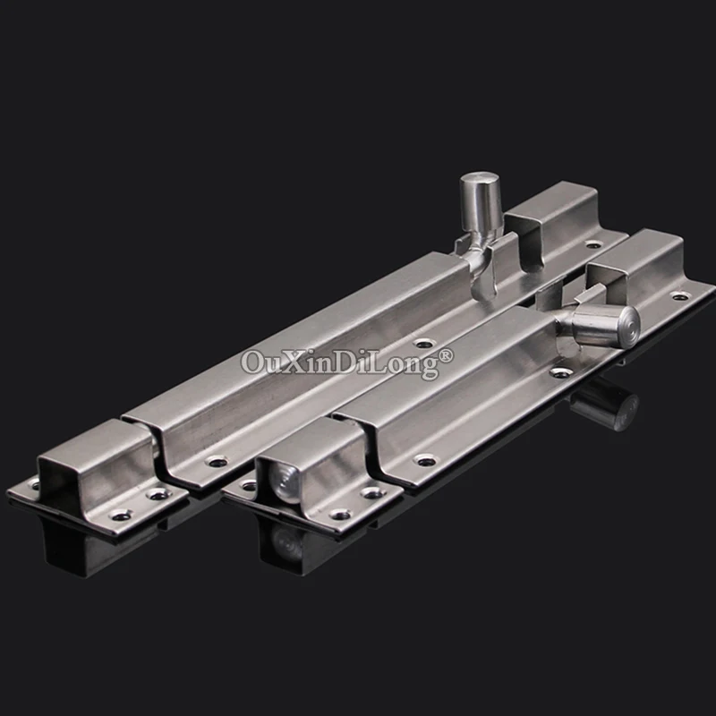 Brand New 2PCS Stainless Steel Door Bolt Barrel Latch Gate Lock Hasp Security Bolt Lock Padlock Clasp w Screw 6Inch/8Inch