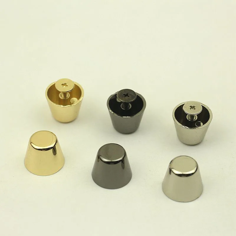 20Pcs 16mm Metal Bucket Rivet with Screws Copper Flat Feet Button Luggage Handbag Foot Buckle Leather Crafts Accessories