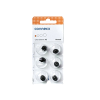 Original Siemens Signia Pack of 6 Click Sleeve Closed Open Fit Vented Ear Tip Dome for Click CIC, Click ITC and RIC hearing aid