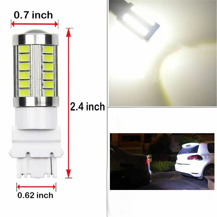 50Pcs T20 T25 7440 7443 3156 3157 33 SMD 5730 5630 LED Auto Car Turn Signal Bulb Brake Lights Reverse Lamps White Yellow Red 12V