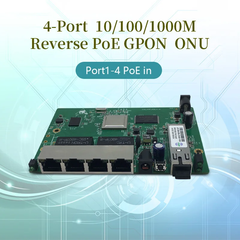 FTTB 4-Port Gigabit reverse PoE Gpon onu  REverse POE  GPON ONT