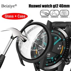 Tempered Glass+Case For Huawei watch GT2 46mm cover Screen protector Bumper Frame for huawei gt 2 46mm PC Matte Hard Cases