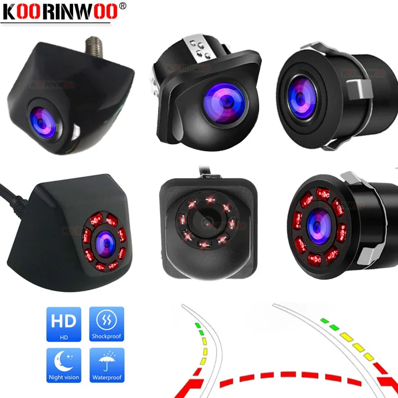 

Koorinwoo Intelligent System Parking Auto Dynamic Trajectory Line Guide Trunk Car Rear view Camera 8 IR Lights For Android Radio