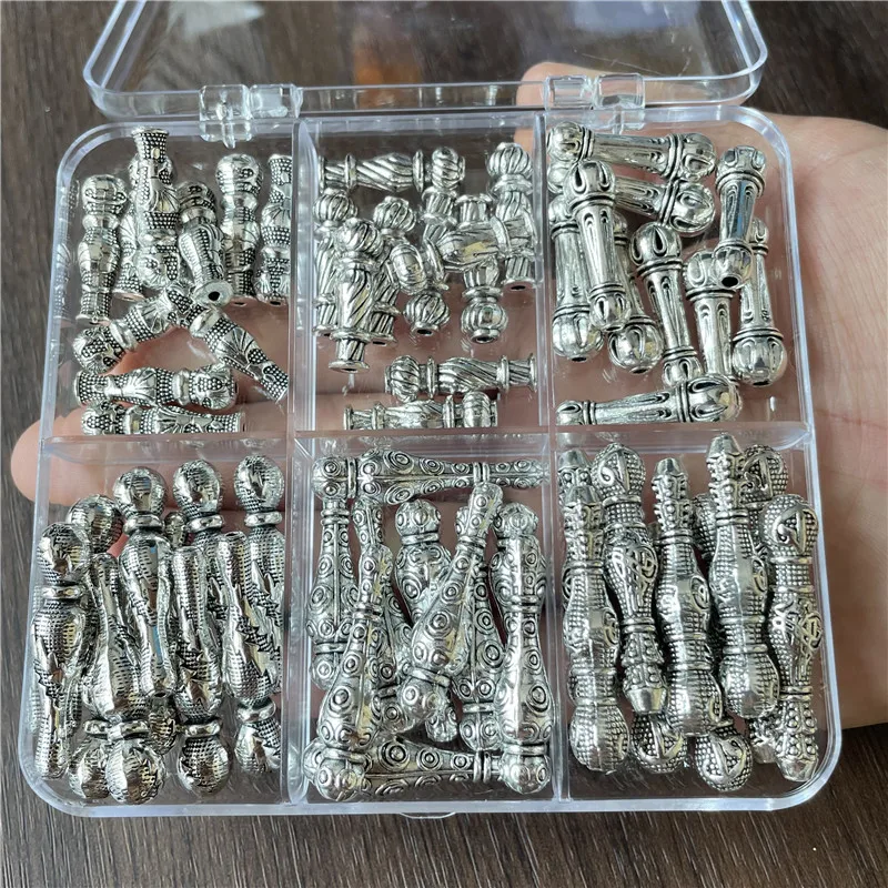 JunKang 60pcs 6 kinds of boxed different styles of rosary connector DIY making Muslim rosary jewelry connector accessories