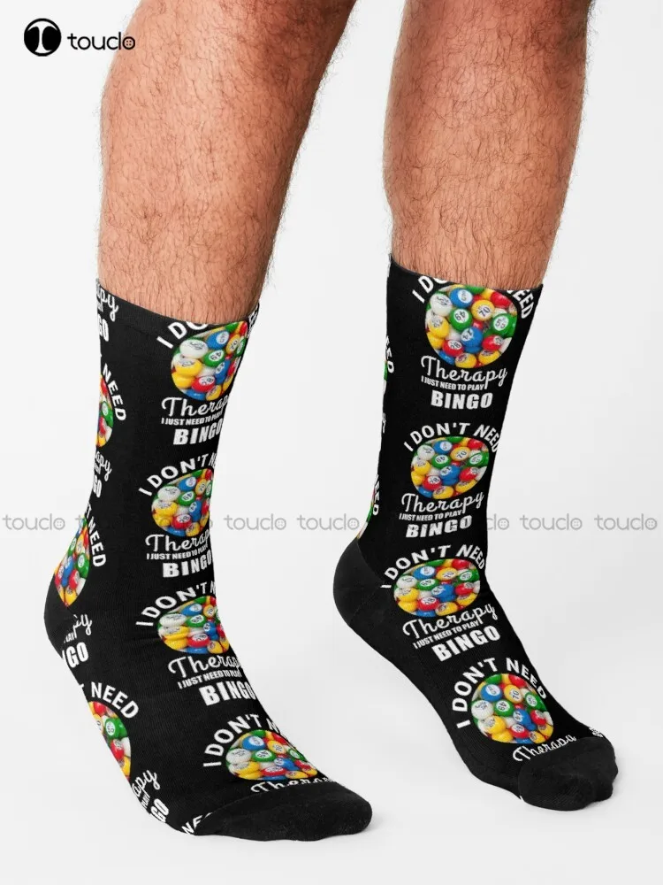 Best Play Bingo Socks Womens Black Fun Socks Personalized Custom Unisex Adult Teen Youth Socks 360° Digital Print Fashion New