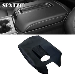 For Chevrolet Chevy Silverado GMC Sierra 2014 2015 2016 2017 2018 Microfiber Leather Center Console Armrest Cover Trim