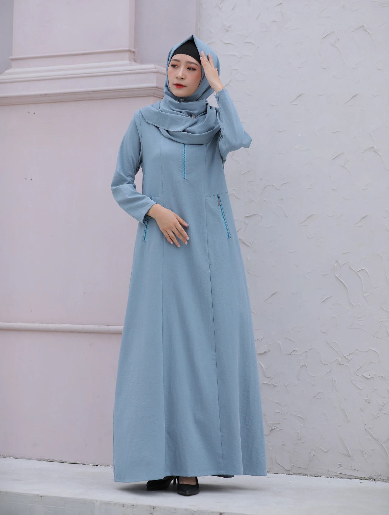 

Eid Mubarak Women Abaya Muslim Ramadan Prayer Robe Arab Islam Casual Loose Cotton And Linen Kaftans Malaysia Musulmane Dress