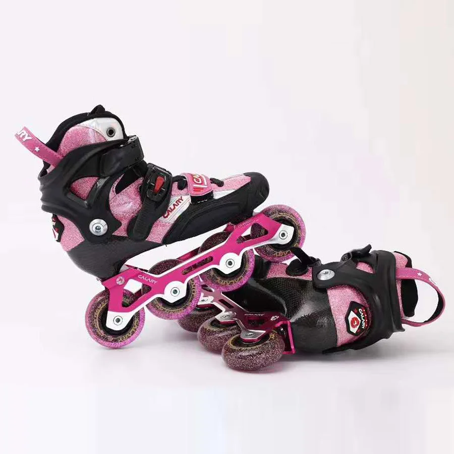 EUR size 28-37 Adjustable Child Inline Skates Carbon Fiber Kid's Roller Skating Shoes Slalom Sliding Patines Similar As SEBA