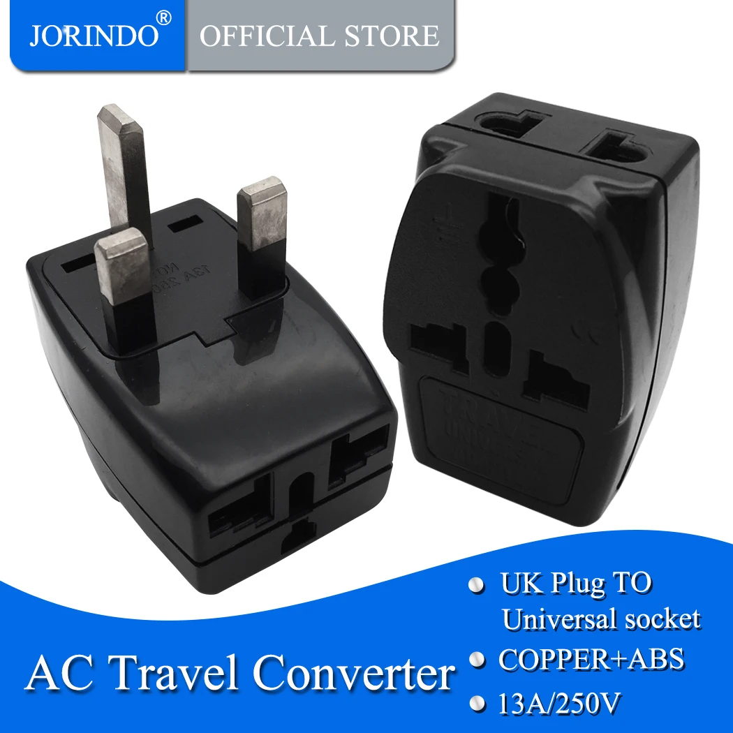 Jorindo ตัวแยกสัญญาณ1ถึง3ตัวใช้ได้กับทุกรุ่น3พินซ็อกเก็ต2พินไปยัง3pin UK ไอร์แลนด์สิงคโปร์อะแดปเตอร์ปลั๊กไฟสำหรับเดินทาง3ขา