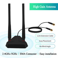 High Gain 2.4G/5Ghz Dual Band 6DBI SMA Omnidirectional External Antenna Cable For PCIE Desktop Wifi Adapter Wireless Router AP