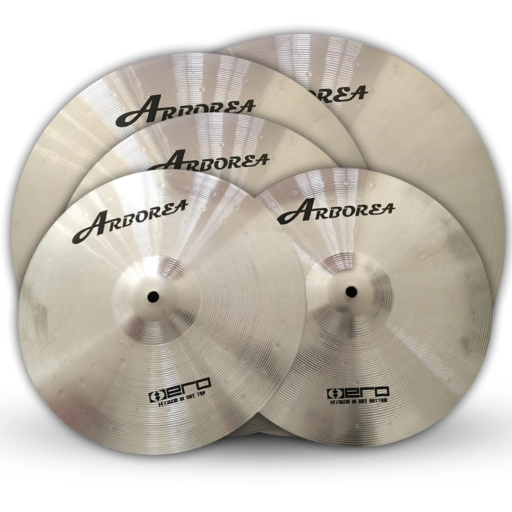 ARBOREA  Practice cymbal  Hero CYMBAL  Set  5 piece of cymbal  14\'Hihat+16\'Crash+18’Crash+20‘Ride  alloy cymbal