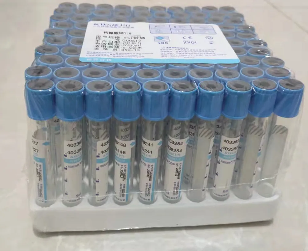 100pcs  PT tube disposable Sodium citrate  1：9  5ml