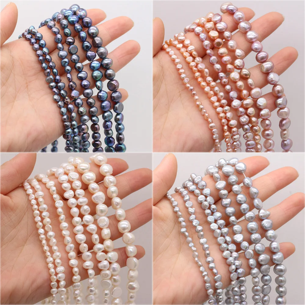 100% Natural Freshwater Pearl Baroque Pink White Rice Beads for Jewelry Making Irregular Beads DIY Earrings Bracelet Necklace