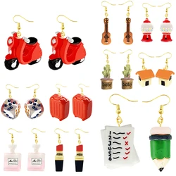 Cute Dangly Earrings Fashion Jewelry Handmade Earrings Trendy Summer  Unusual Hook Earrings Women Girls Dangly Motorcycle Dice