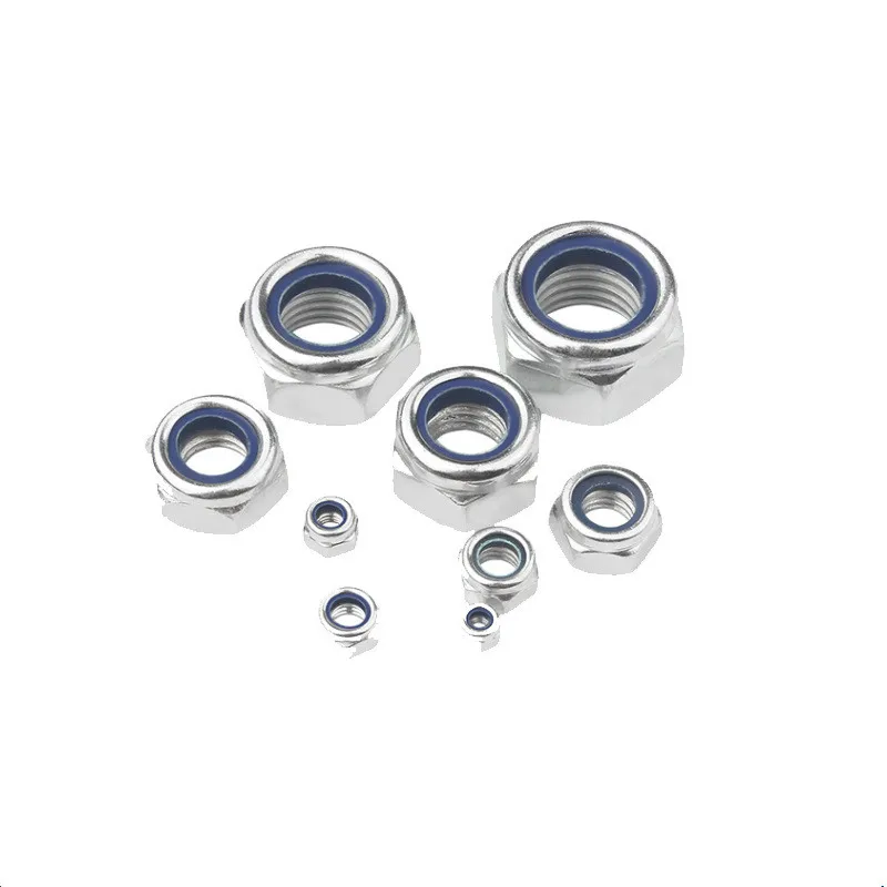 

5/50pcs Nylon Locknut 304 Stainless Steel Hex Self locking Nut Nylock M3 M4 M5 M6 M8 M10 M12 M16 No-Slip Hardware Fasteners