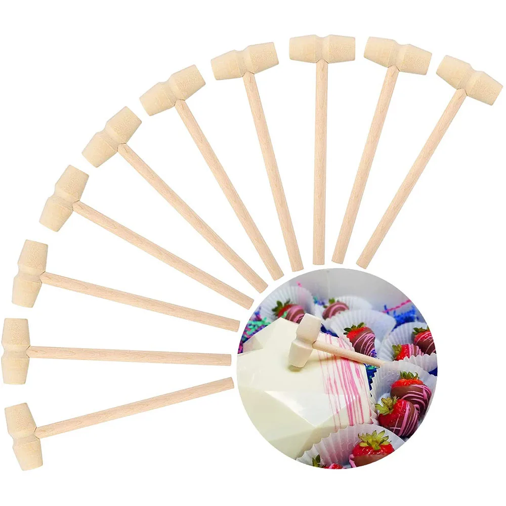 

2Pcs Mini Wooden Hammer Multi-Purpose Natural Wood Hammer For Chocolate DIY Craft Jewelry Making Leather Christmas Accessories