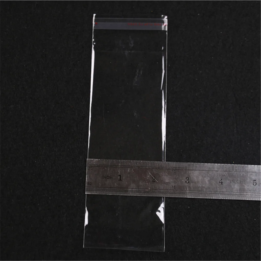 Wholesale 100pcs/lot 6*17cm Transparent Self Adhesive Bags Plastic Clear Jewelry Accessories Flower Bopp Bags