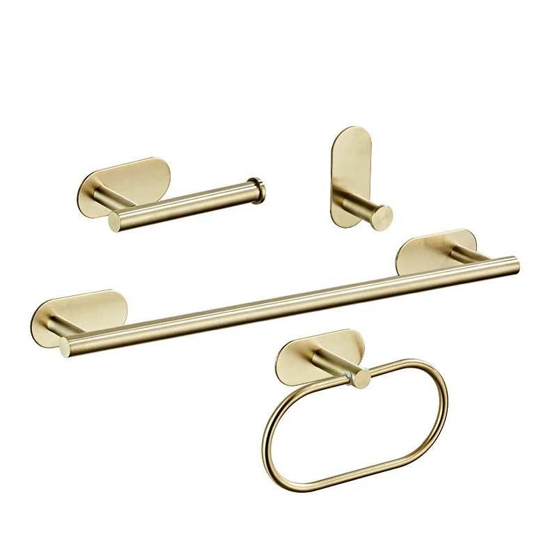 Brushed Gold Bathroom Hardware Set Robe Hook Towel Bar Toilet Paper Holder Bath Bathroom Accessories