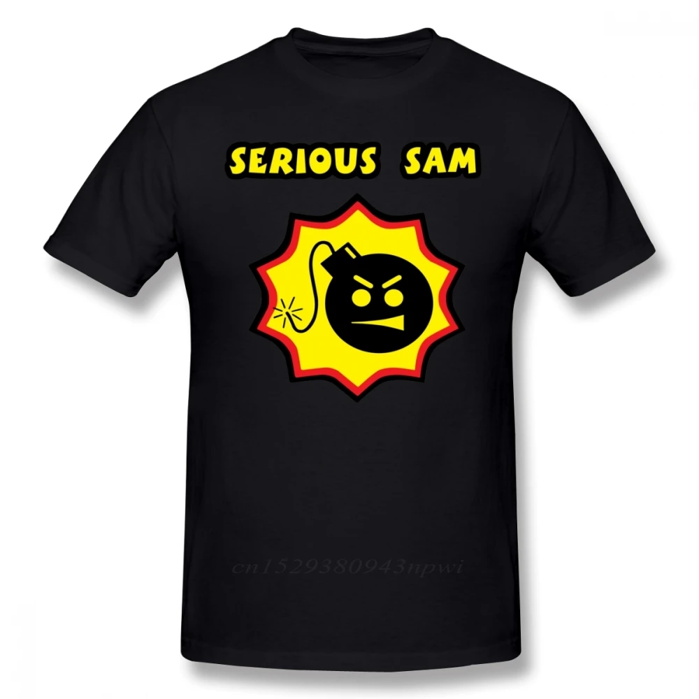 Serious Sam T-Shirt Serious Sam Replica T Shirt 100% Cotton Summer Tee Shirt Men Cute Short-Sleeve Printed Tshirt