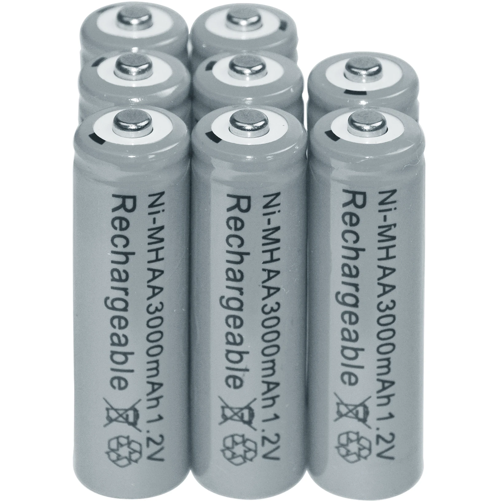 8/16/20/32/40/50 Con AA 3000MAh 2A 1.2 V Ni-MH Màu Xám pin Sạc Dự Phòng Cell Pin Cho MP3 RC Đồ Chơi