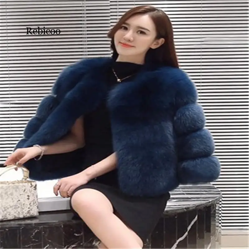 new imitation fox fur faux fur winter women's coat large size Korean version of the self-cultivation short female fur coat