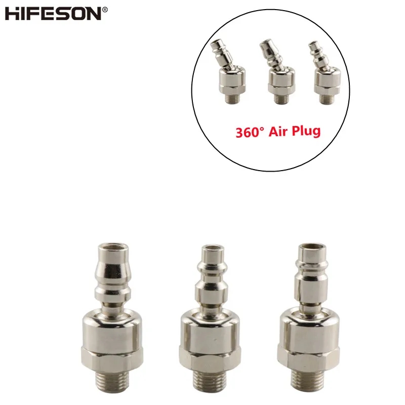 1/4 1/8 Universal Air Connector JP US EU Standard 360° Home Tools Air Plug Replacement Head Air Connector Accessories