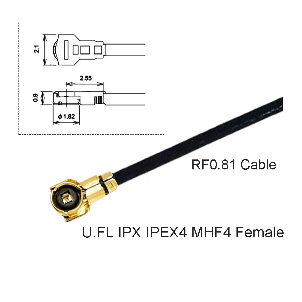 5PCS RF0.81 Cable IPEX4 MHF4 Female to IPEX4 MHF4 Female Connector RF Coaxial Pigtail WIFI Antenna Extension Cord Jumper Adapter